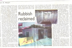 "Rubblish reclaimed" published in Dawn newspaper