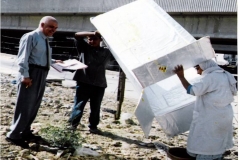 Representatives of Environmental Protection Agency inspect Gul Bahao's Mobile Toilet