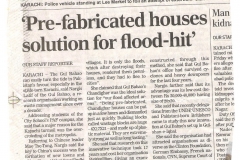 "Pre fabricated houses solution for flood hit"