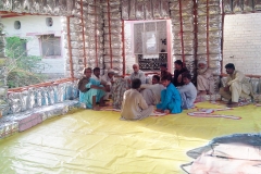 People wait inside Chandi Ghar located at Mithi Hospital Tharparkar