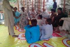 People wait inside Chandi Ghar located at Mithi Hospital Tharparkar