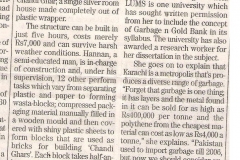 "Garbage banks for sustainable development" published by The News