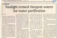 "Sunlight termed cheapest source for water purification" published by The News